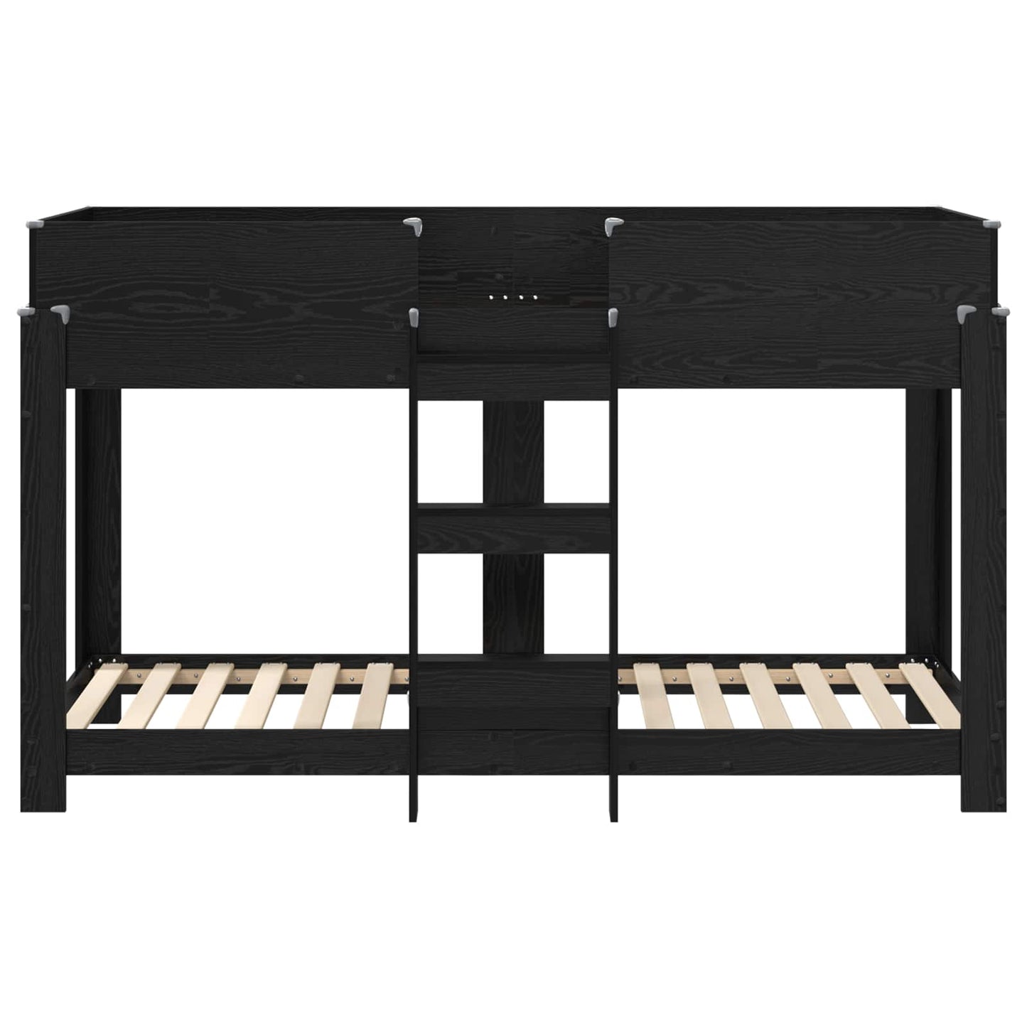 Bunk Bed for Kids Black Oak 75 x 190 cm Engineered Wood