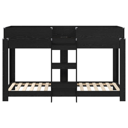 Bunk Bed for Kids Black Oak 75 x 190 cm Engineered Wood
