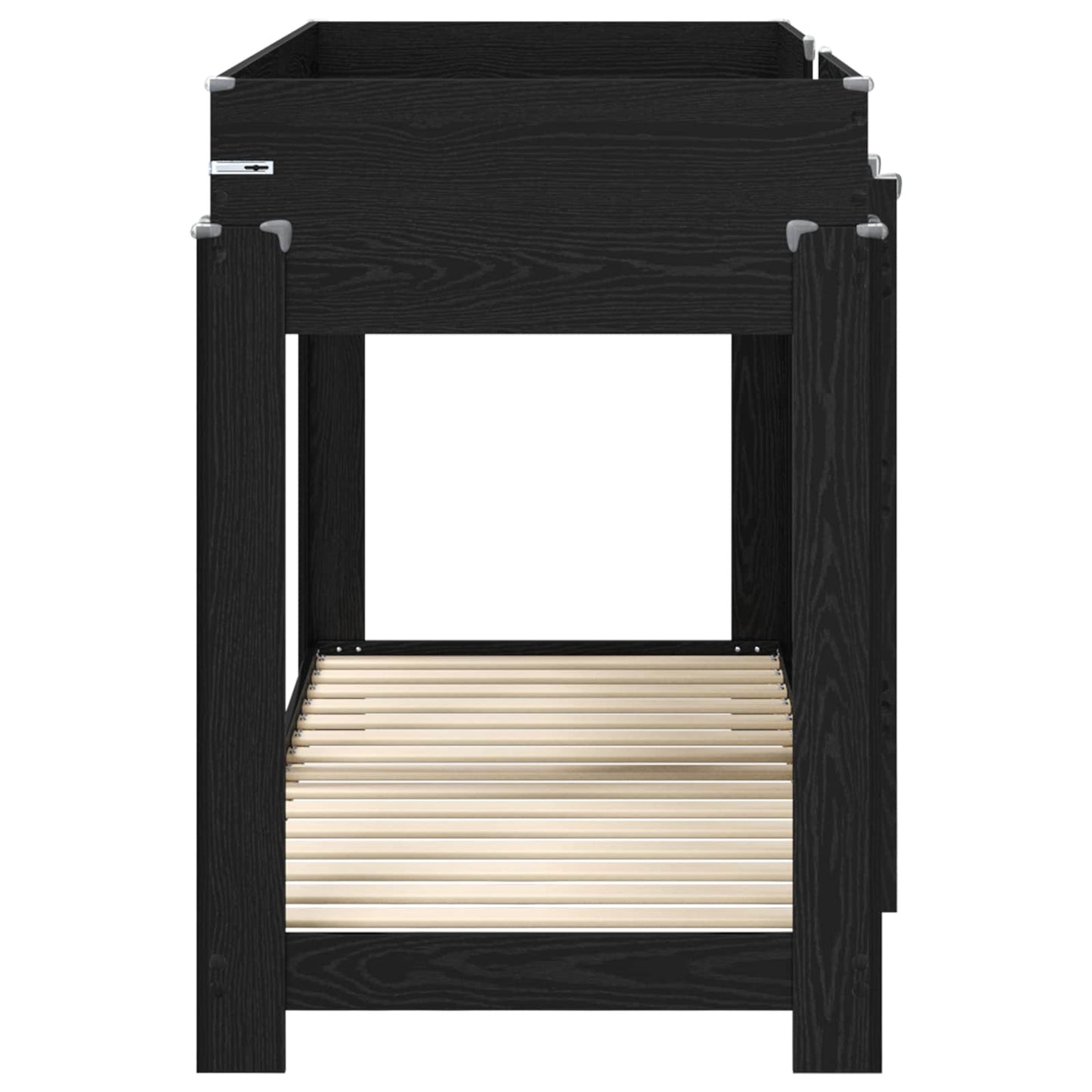 Bunk Bed for Kids Black Oak 75 x 190 cm Engineered Wood