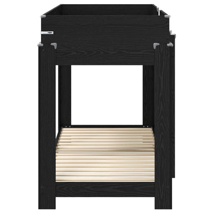 Bunk Bed for Kids Black Oak 75 x 190 cm Engineered Wood
