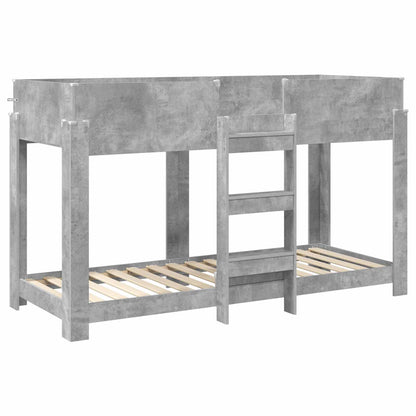 Bunk Bed for Kids Concrete Grey 75 x 190 cm Engineered Wood