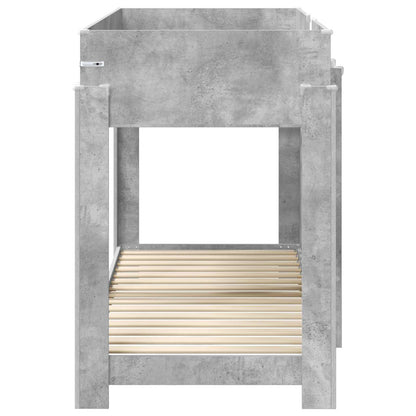 Bunk Bed for Kids Concrete Grey 75 x 190 cm Engineered Wood