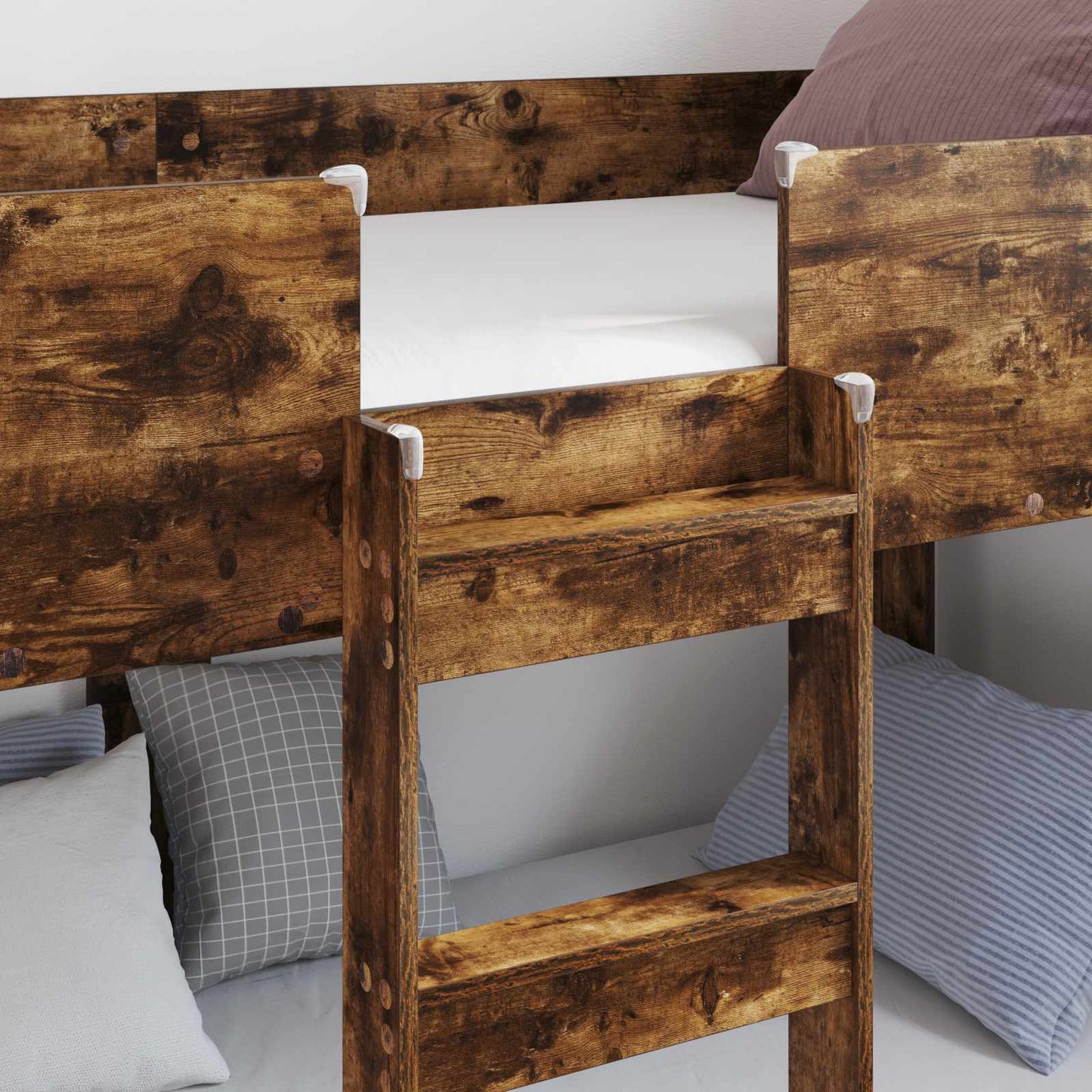 Bunk Bed for Kids Smoked Oak 75 x 190 cm Engineered Wood