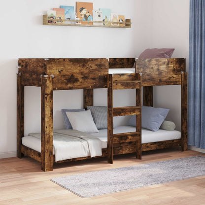 Bunk Bed for Kids Smoked Oak 75 x 190 cm Engineered Wood