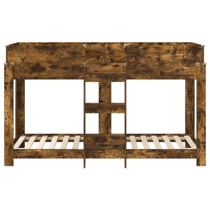 Bunk Bed for Kids Smoked Oak 75 x 190 cm Engineered Wood