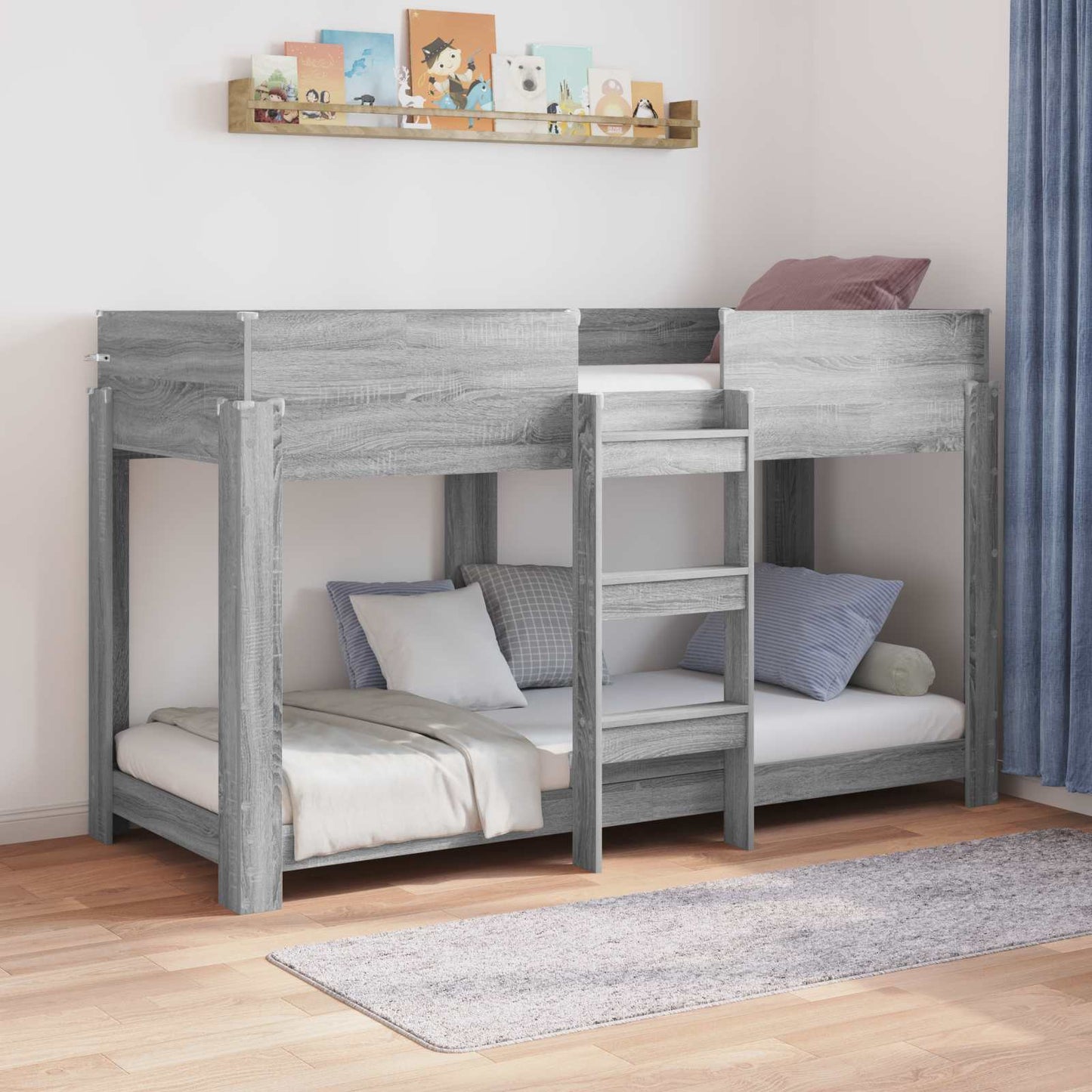 Bunk Bed for Kids Grey Sonoma 75 x 190 cm Engineered Wood