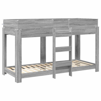Bunk Bed for Kids Grey Sonoma 75 x 190 cm Engineered Wood