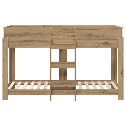 Bunk Bed for Kids Artisan Oak 75 x 190 cm Engineered Wood