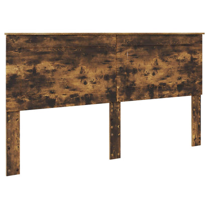 Bed Frame Smoked Oak 200 x 200 cm Solid Pine Wood