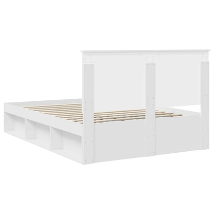 Bed Frame with Headboard White 160 x 200 cm Solid Pine Wood