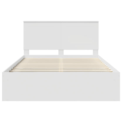 Bed Frame with Headboard White 160 x 200 cm Solid Pine Wood