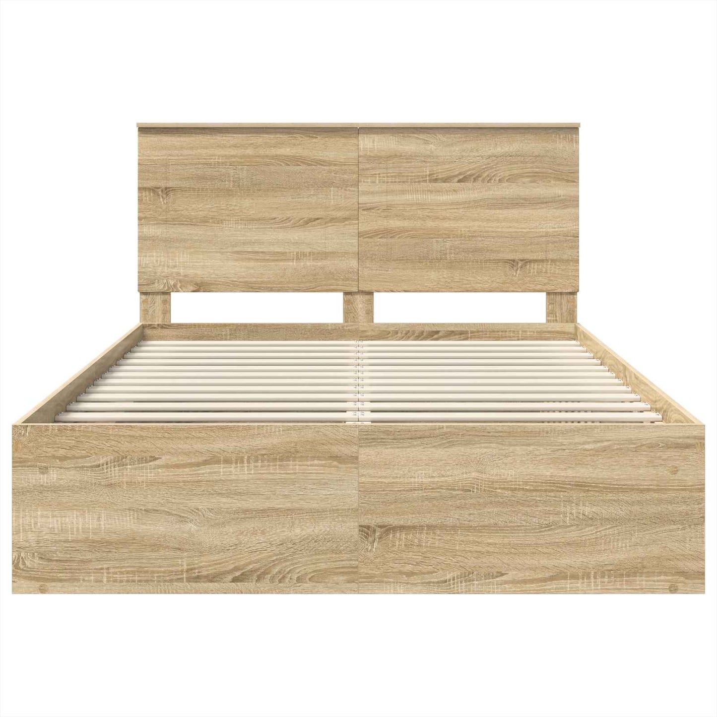 Bed Frame with Headboard Sonoma 160 x 200 cm Solid Pine Wood