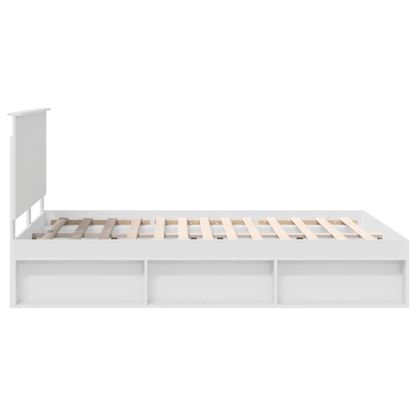Bed Frame with Headboard White 150 x 200 cm Solid Pine Wood