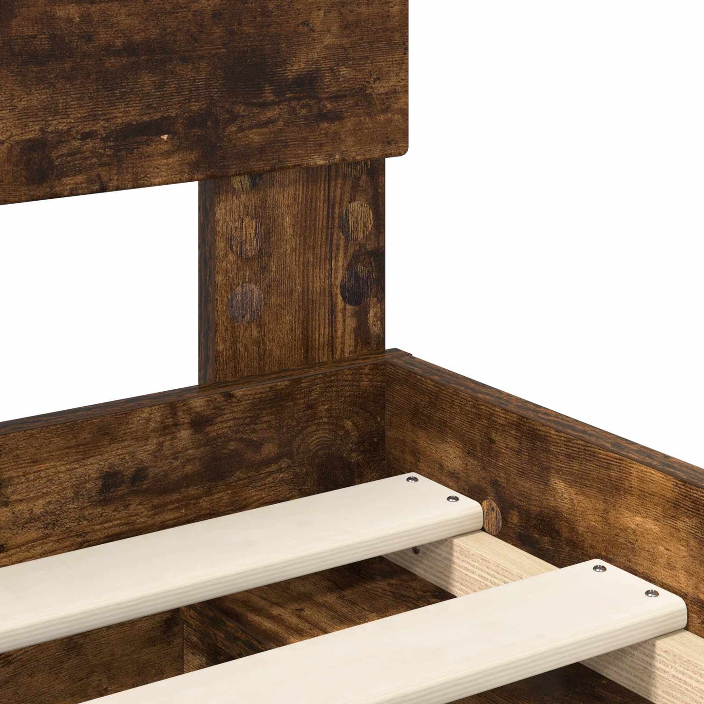 Bed Frame with Drawer Smoked Oak 150 x 200 cm Solid Pine Wood