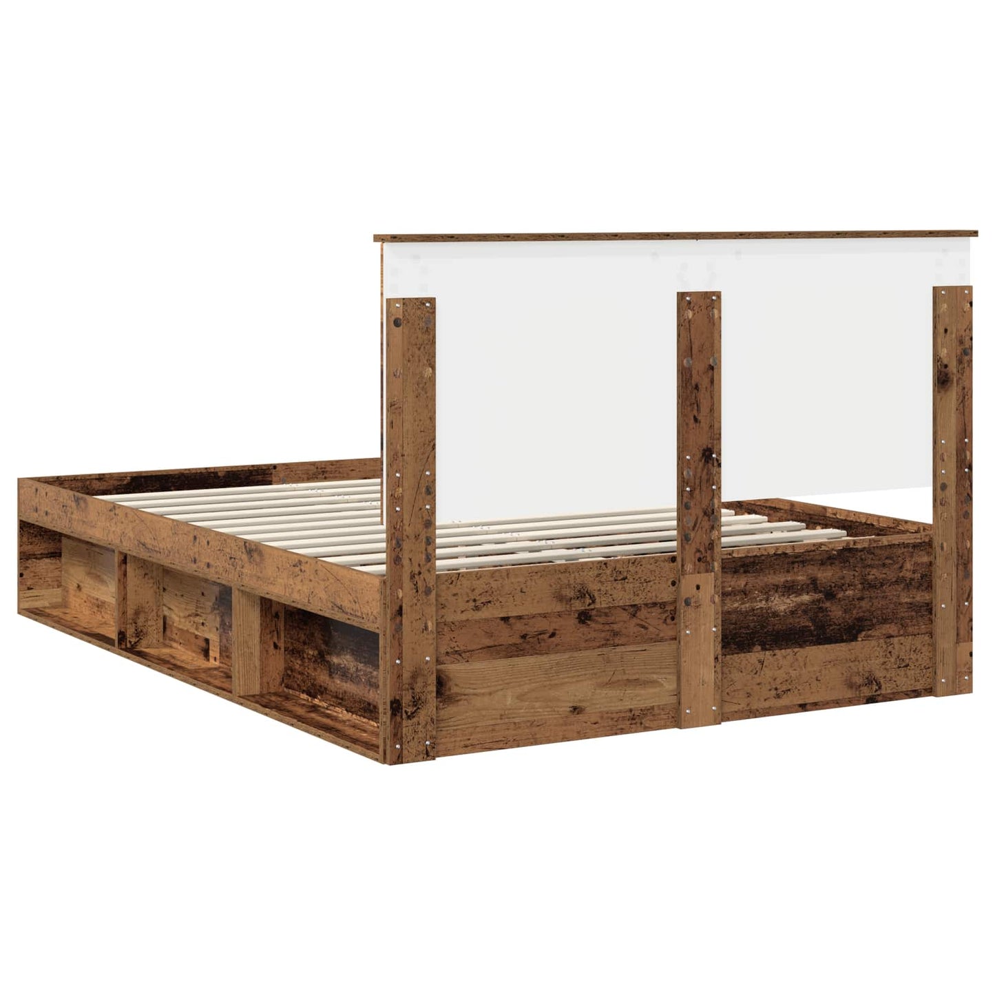 Bed Frame with Headboard Old Wood 150 x 200 cm Solid Pine Wood