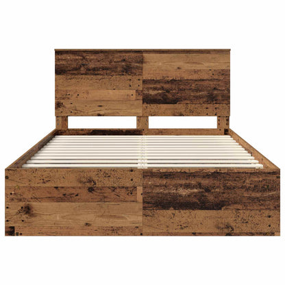 Bed Frame with Headboard Old Wood 150 x 200 cm Solid Pine Wood