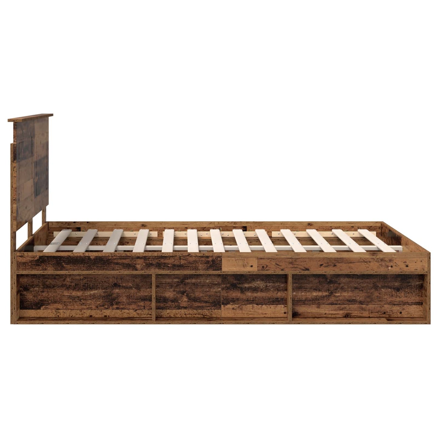 Bed Frame with Headboard Old Wood 150 x 200 cm Solid Pine Wood