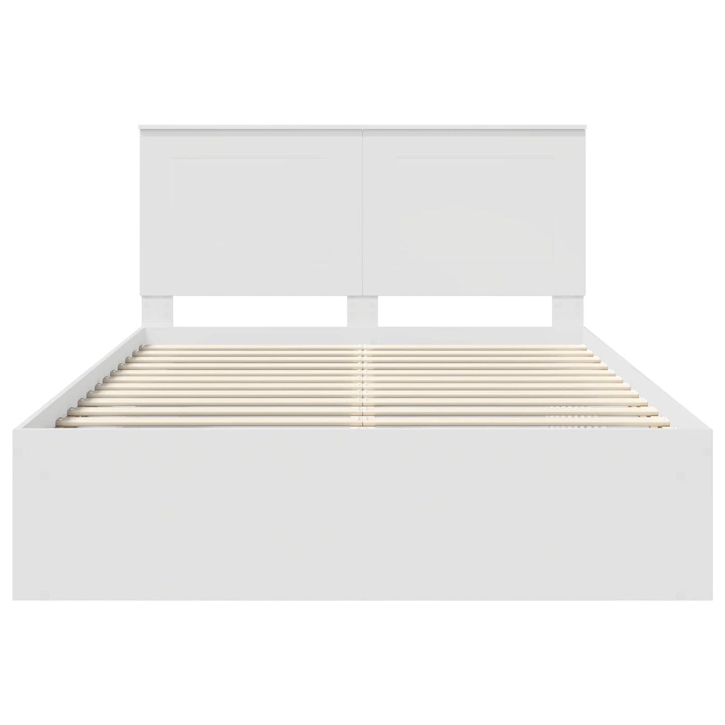 Bed Frame with Headboard White 140 x 190 cm Solid Pine Wood