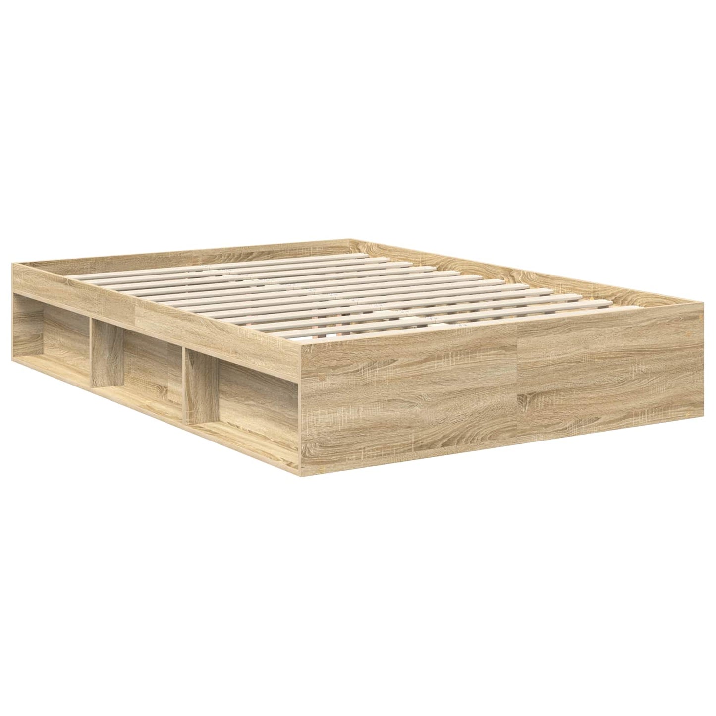 Bed Frame with Headboard Sonoma 140 x 190 cm Solid Pine Wood