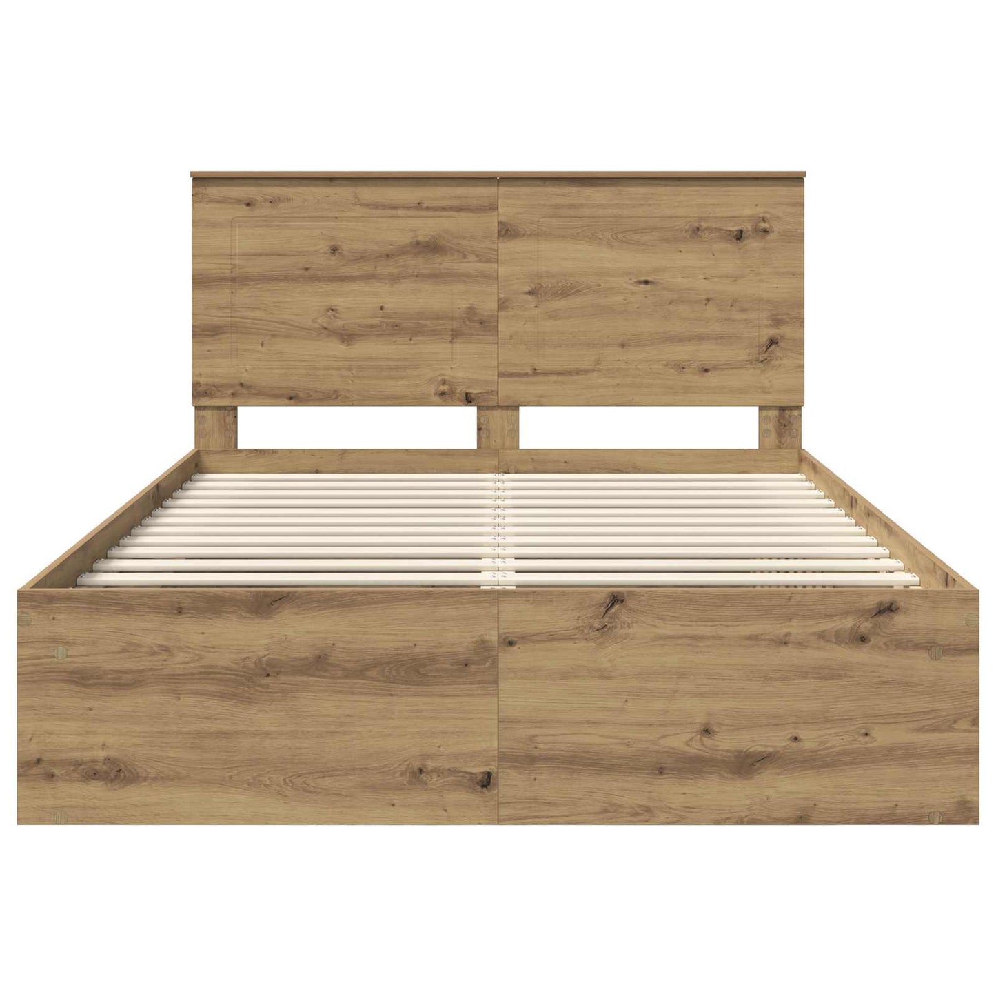 Bed Frame Artisian Oak 140 x 190 cm Solid Pine Wood