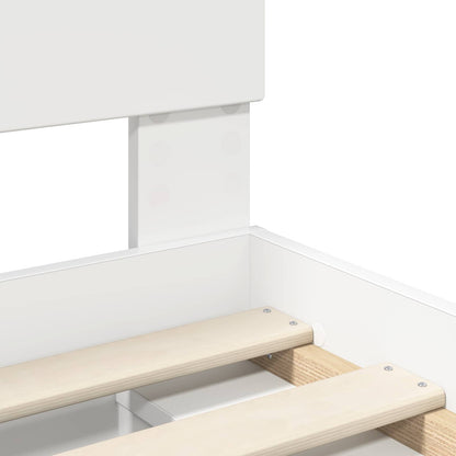 Bed Frame with Headboard White 140 x 200 cm Solid Pine Wood