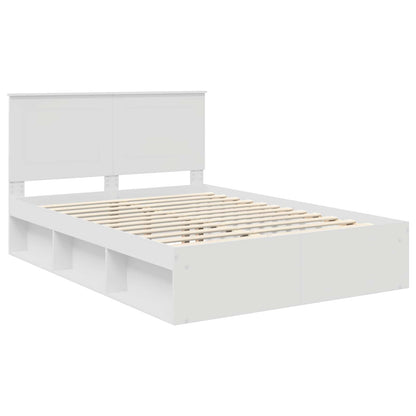 Bed Frame with Headboard White 140 x 200 cm Solid Pine Wood