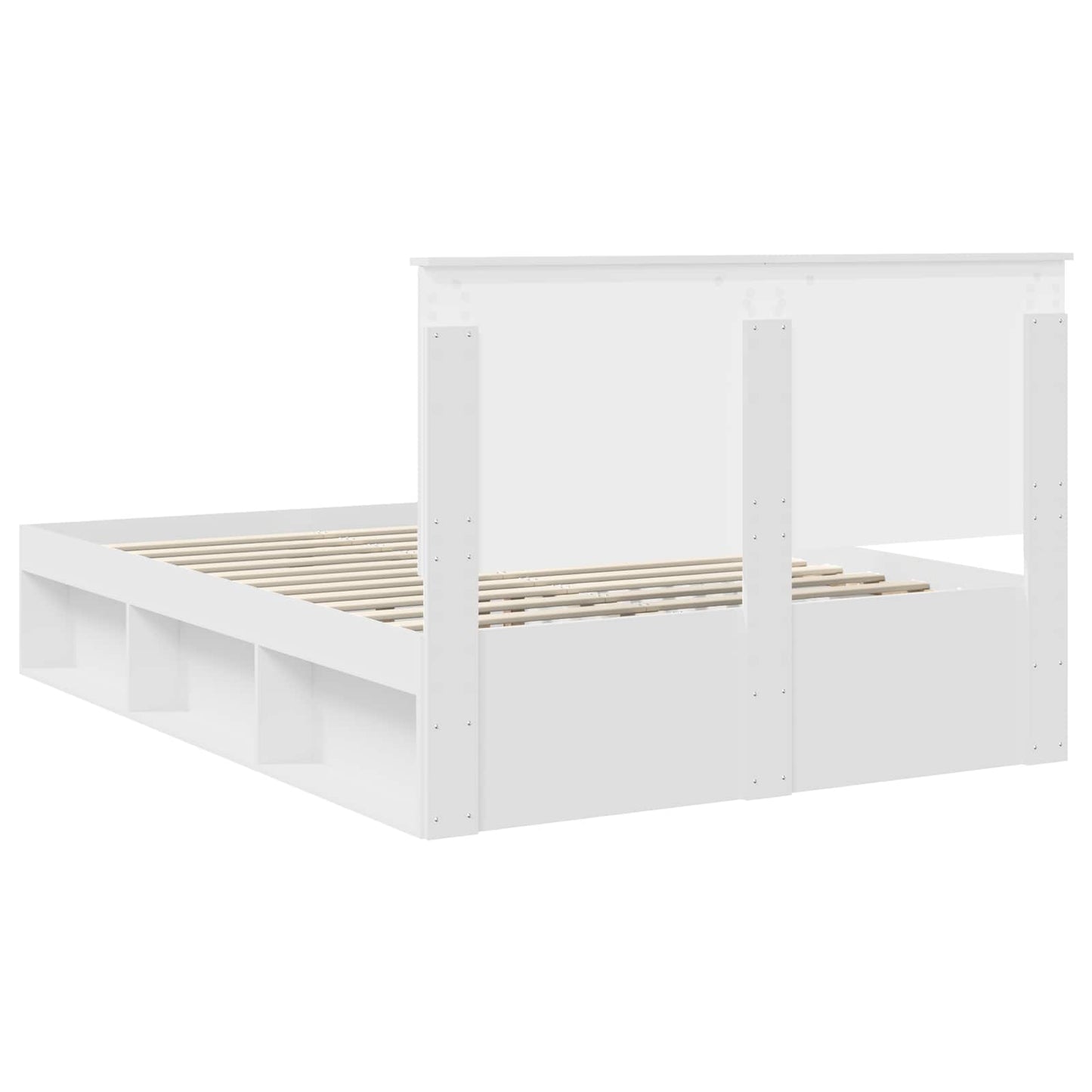 Bed Frame with Headboard White 140 x 200 cm Solid Pine Wood