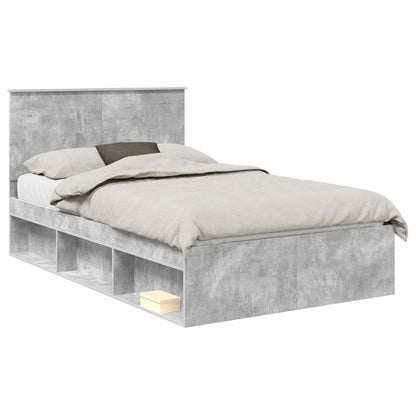 Bed Frame Concerte Grey 135 x 190 cm Solid Pine Wood
