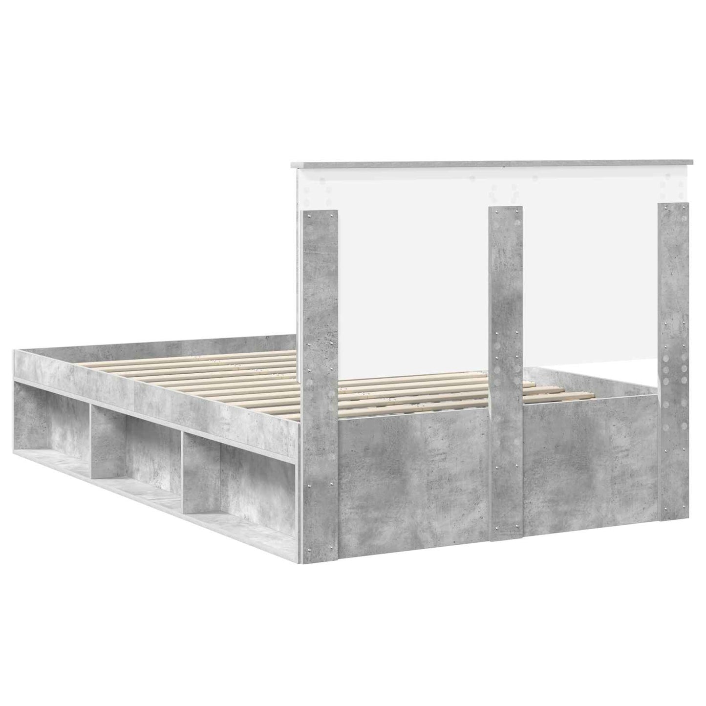 Bed Frame Concerte Grey 135 x 190 cm Solid Pine Wood