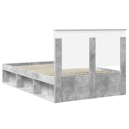 Bed Frame Concerte Grey 135 x 190 cm Solid Pine Wood