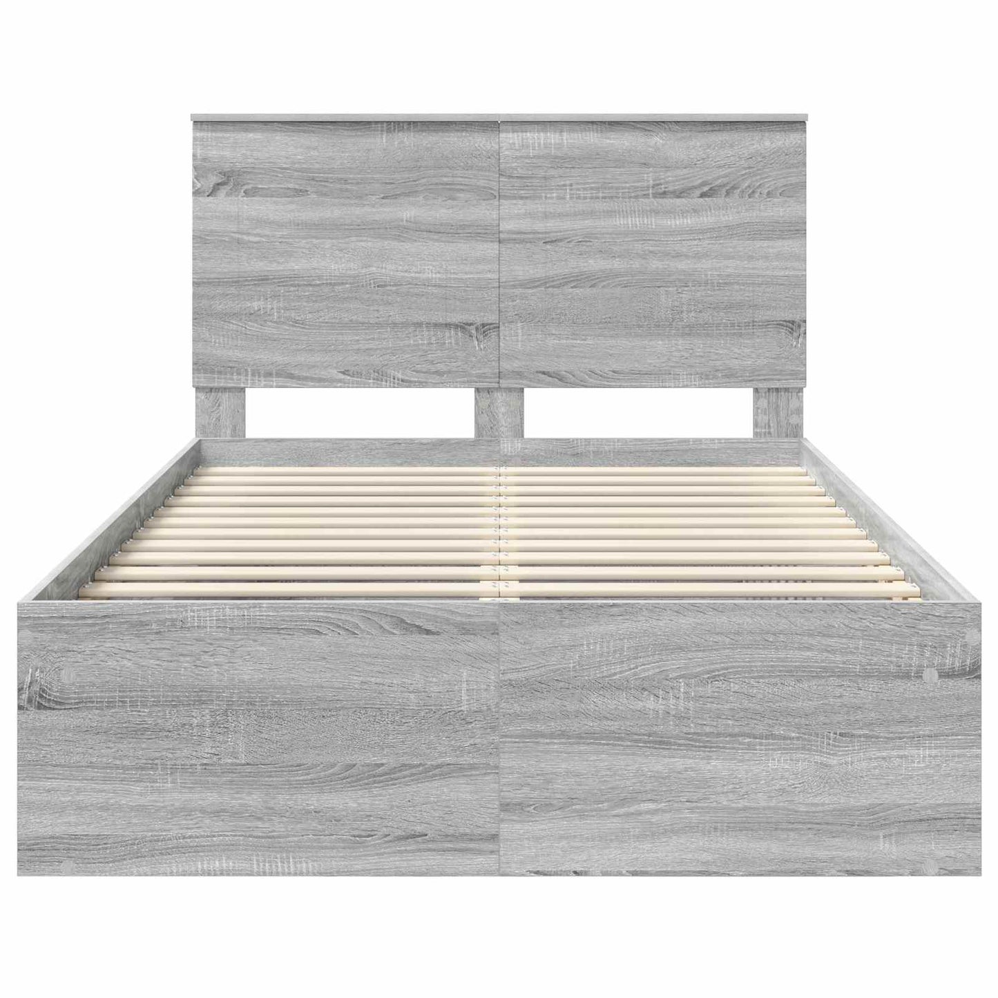 Bed Frame Grey Sonoma 135 x 190 cm Solid Pine Wood