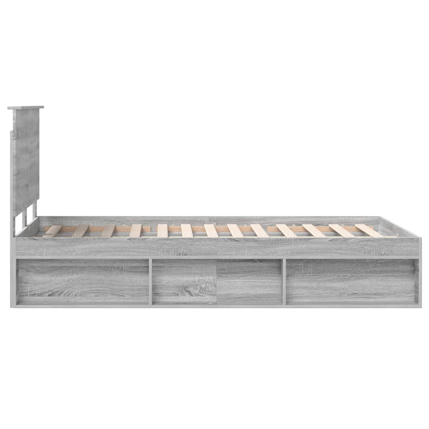 Bed Frame Grey Sonoma 135 x 190 cm Solid Pine Wood
