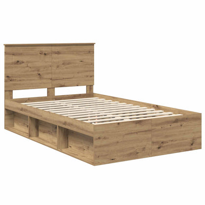 Bed Frame Artisian Oak 135 x 190 cm Solid Pine Wood