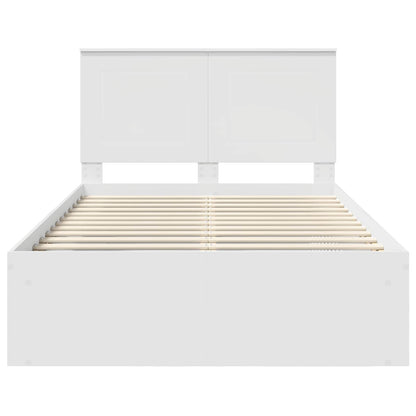 Bed Frame with Headboard White 120 x 190 cm Solid Pine Wood