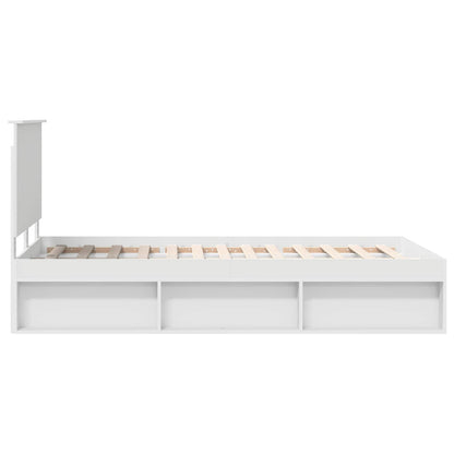 Bed Frame with Headboard White 120 x 190 cm Solid Pine Wood