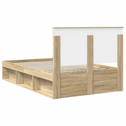 Bed Frame with Headboard Sonoma 120 x 190 cm Solid Pine Wood