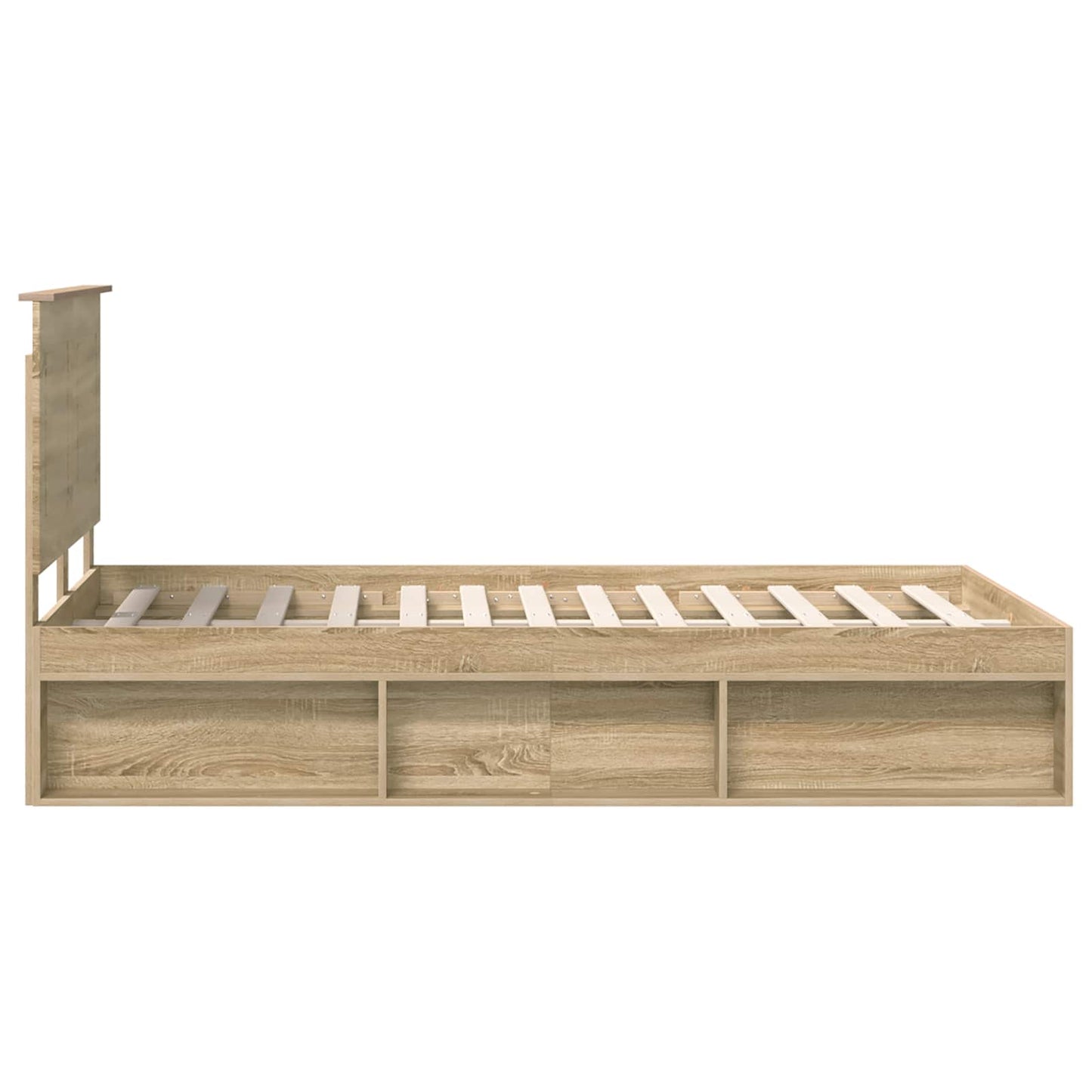 Bed Frame with Headboard Sonoma 120 x 190 cm Solid Pine Wood