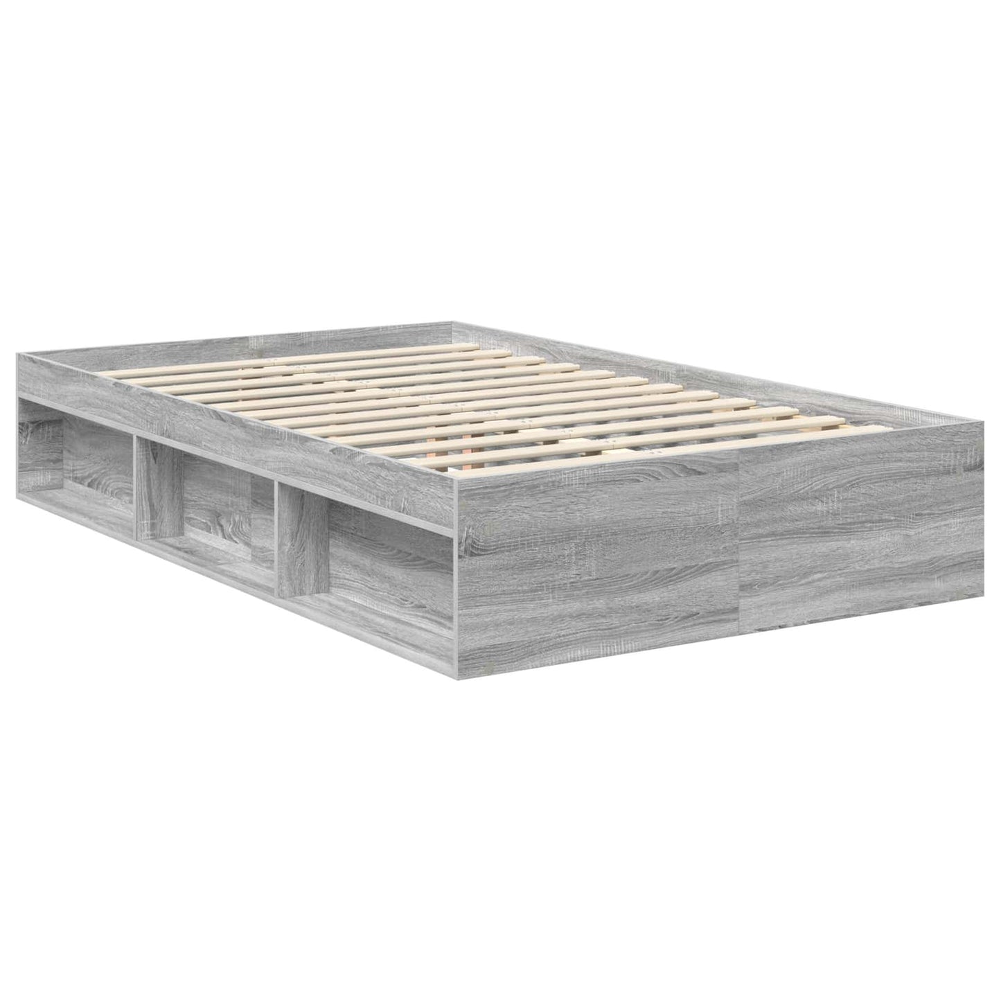 Bed Frame with Drawer Grey Sonoma 120 x 190 cm Solid Pine Wood