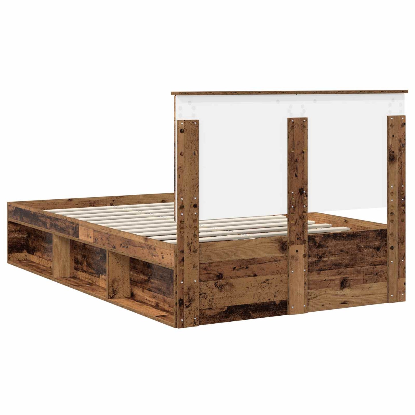 Bed Frame with Headboard Old Wood 120 x 190 cm Solid Pine Wood