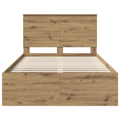 Bed Frame Artisian Oak 120 x 190 cm Solid Pine Wood
