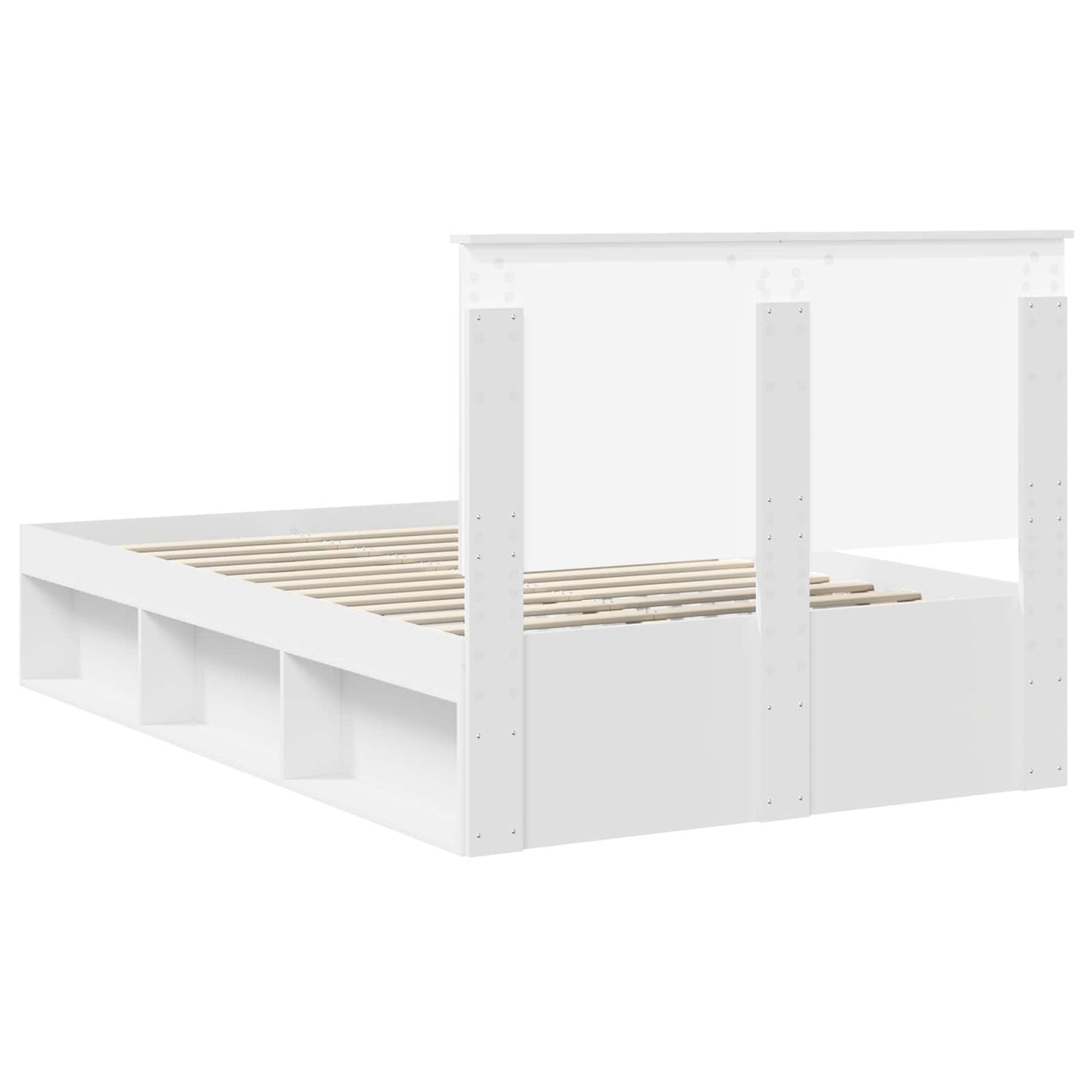 Bed Frame with Headboard White 120 x 200 cm Solid Pine Wood