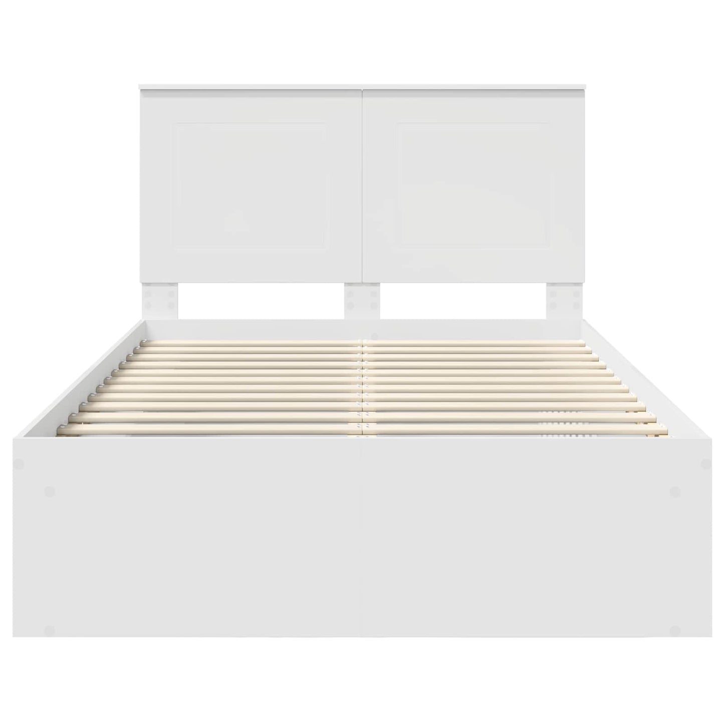 Bed Frame with Headboard White 120 x 200 cm Solid Pine Wood
