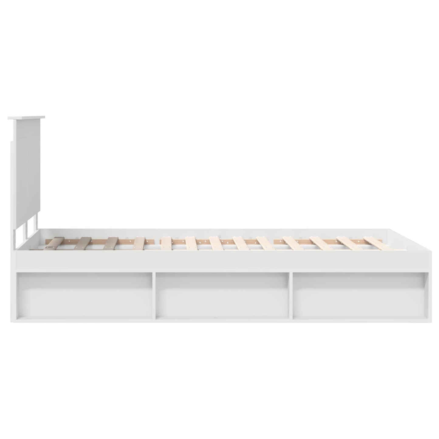 Bed Frame with Headboard White 120 x 200 cm Solid Pine Wood