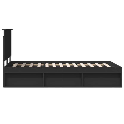 Bed Frame with Headboard Black 120 x 200 cm Solid Pine Wood