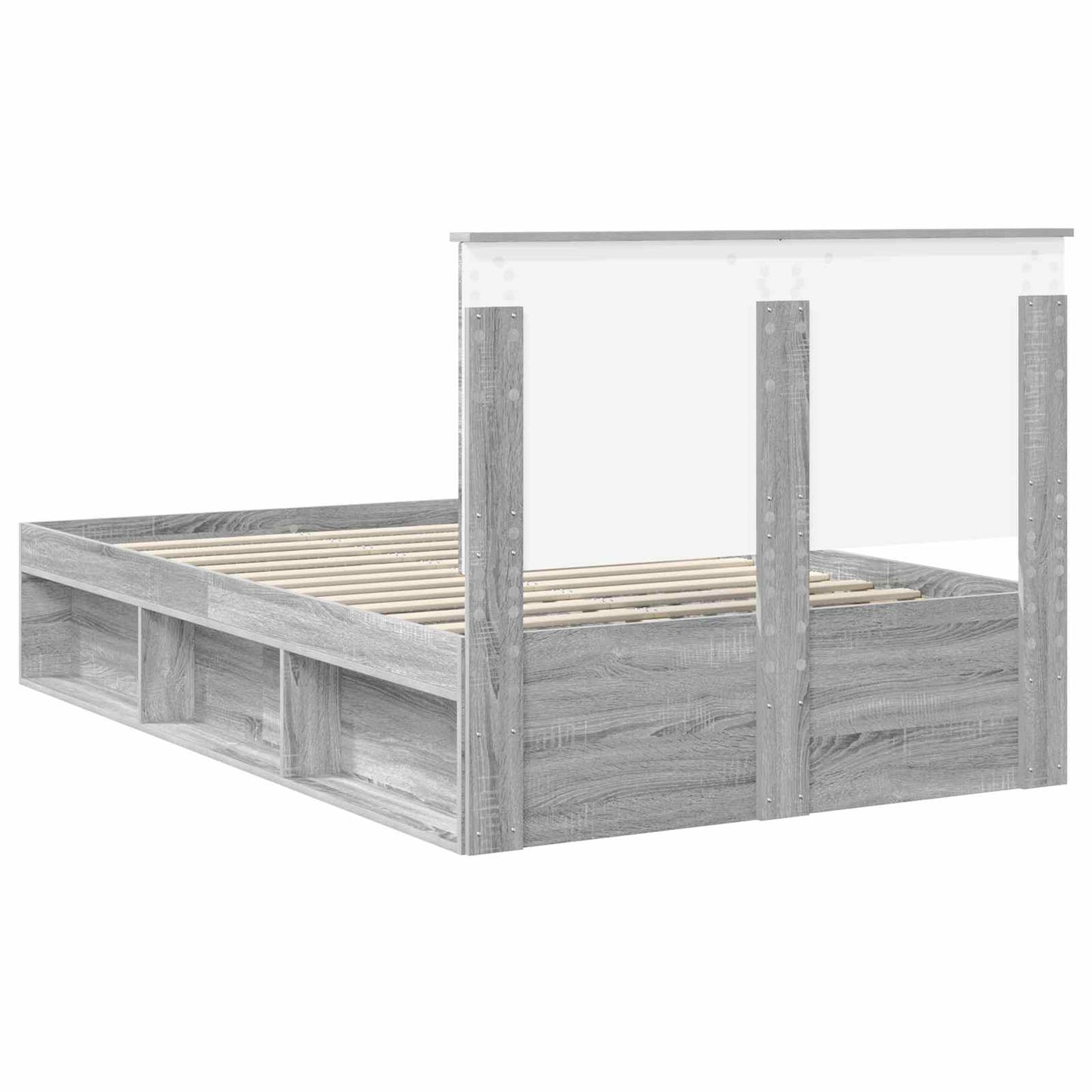 Bed Frame Grey Sonoma 120 x 200 cm Solid Pine Wood