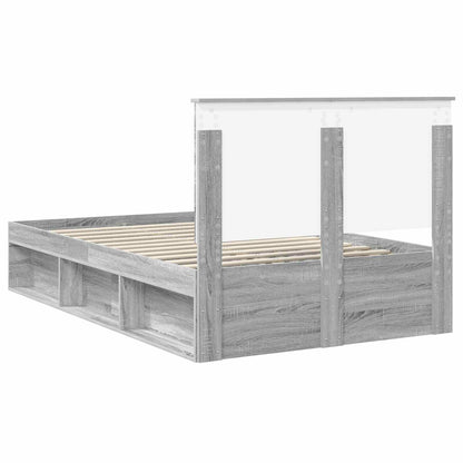 Bed Frame Grey Sonoma 120 x 200 cm Solid Pine Wood