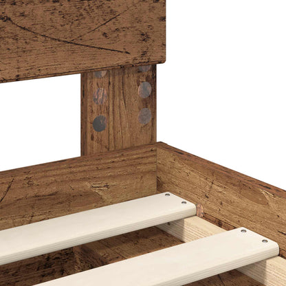 Bed Frame with Headboard Old Wood 120 x 200 cm Solid Pine Wood
