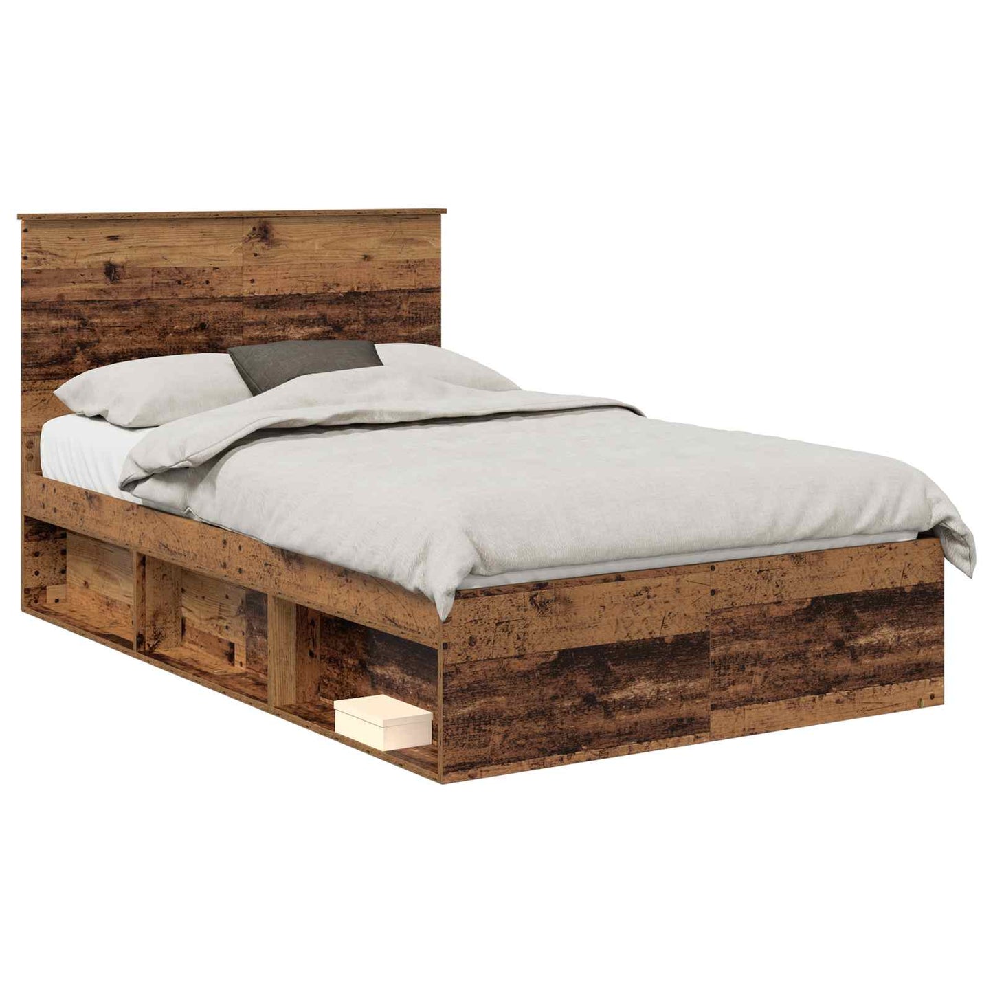 Bed Frame with Headboard Old Wood 120 x 200 cm Solid Pine Wood