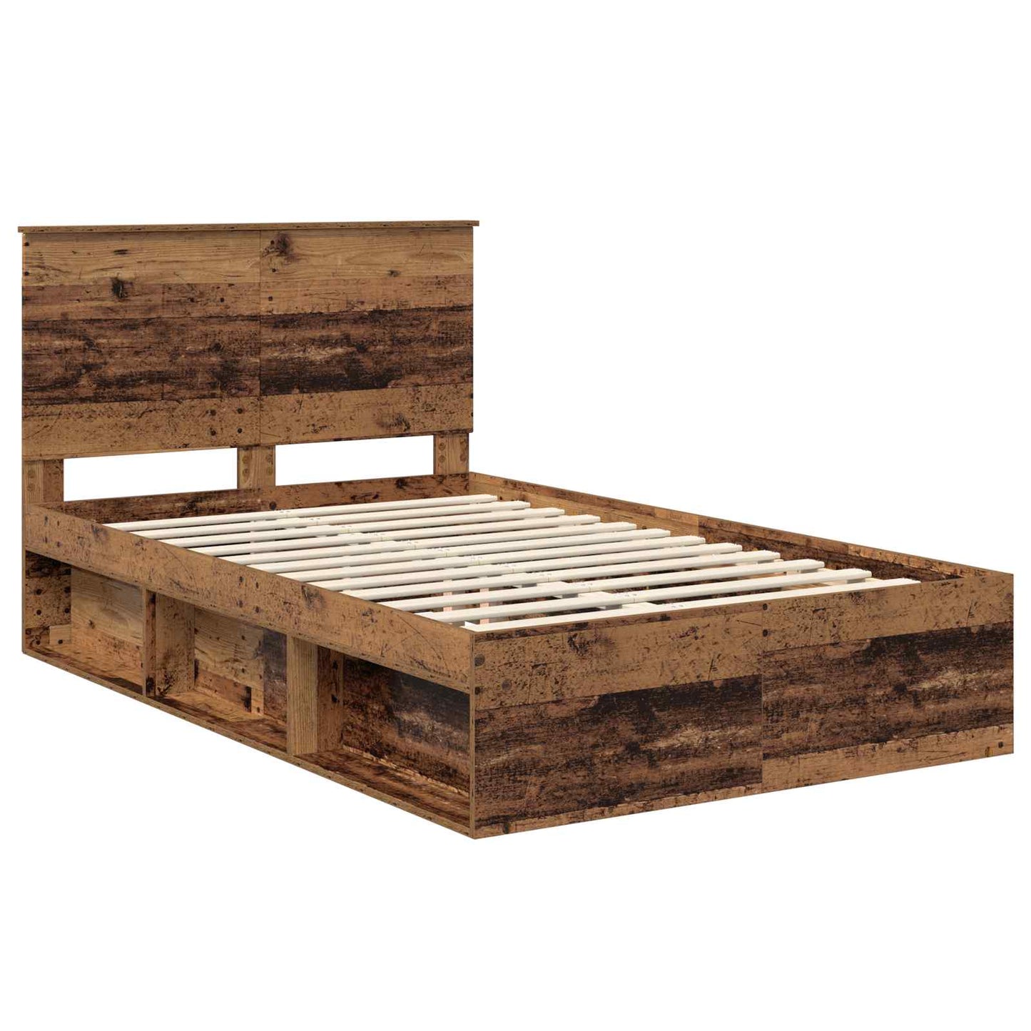 Bed Frame with Headboard Old Wood 120 x 200 cm Solid Pine Wood