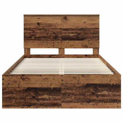Bed Frame with Headboard Old Wood 120 x 200 cm Solid Pine Wood